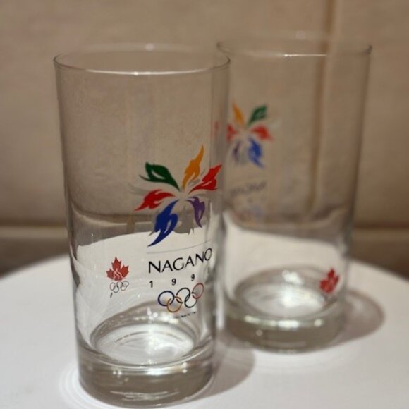 Nagano Japan Winter Olympics 1998 Glasses Team Canada High Ball Set Of 2 - Picture 3 of 5